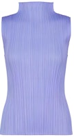 (Women) PLEATS PLEASE ISSEY MIYAKE Light Blue Sleeveless Turtleneck Top. PP38JK802-70 (Women) PLEATS PLEASE ISSEY MIYAKE Light Blue Sleeveless Turtleneck Top. PP38JK802-70