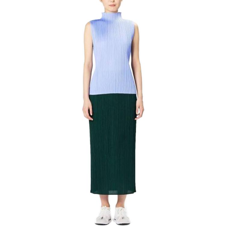 Sizing (W) PLEATS PLEASE ISSEY MIYAKE 淺藍色無袖高領上衣 PP38JK802-70
