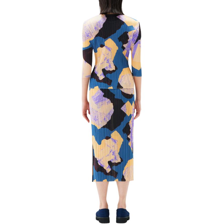 Purchase (W) PLEATS PLEASE ISSEY MIYAKE 隕石圖案灰藍中長裙. PP43JG685-78