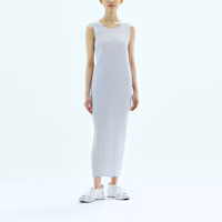 Lookbook (W) PLEATS PLEASE ISSEY MIYAKE 無袖純色百褶連衣裙 淺灰 PP55JH114-10