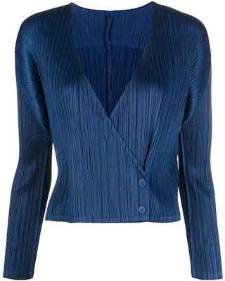 (W) 플리츠플리즈 이세이 미야케 솔리드 플리츠 랩 재킷 블루 PP28J0132-78 Order (W) 플리츠플리즈 이세이 미야케 솔리드 플리츠 랩 재킷 블루 PP28J0132-78