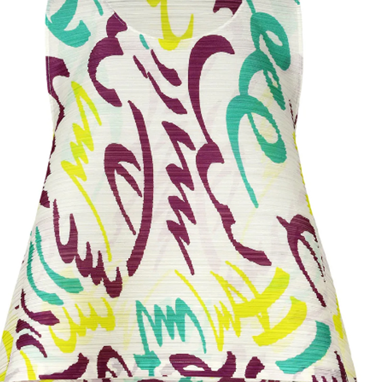 Purchase (W) PLEATS PLEASE ISSEY MIYAKE 白色無袖百褶印花上衣 PP46JK711-01