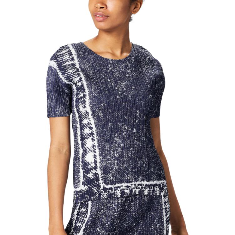 Details for (W) PLEATS PLEASE ISSEY MIYAKE 漸變色圓領短袖T恤 SS23 靛藍色。 PP36JK421-79