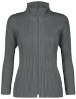 (Women) PLEATS PLEASE ISSEY MIYAKE FW22 Slim Fit Zip Jacket Light Grey PP23JC113-19 (Women) PLEATS PLEASE ISSEY MIYAKE FW22 Slim Fit Zip Jacket Light Grey PP23JC113-19