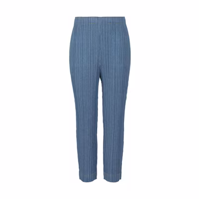(Women) PLEATS PLEASE ISSEY MIYAKE FW22 Solid Pleated Tapered Pants Blue PP23JF624-72