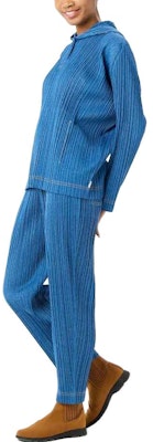 (W) PLEATS PLEASE ISSEY MIYAKE FW22 藍色純色摺疊錐形長褲 PP23JF624-72 Purchase (W) PLEATS PLEASE ISSEY MIYAKE FW22 藍色純色摺疊錐形長褲 PP23JF624-72