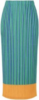 (Women) PLEATS PLEASE Issey Miyake FW22 Colorblock Striped Midi Casual Dress Women PP23JG694-62 (Women) PLEATS PLEASE Issey Miyake FW22 Colorblock Striped Midi Casual Dress Women PP23JG694-62