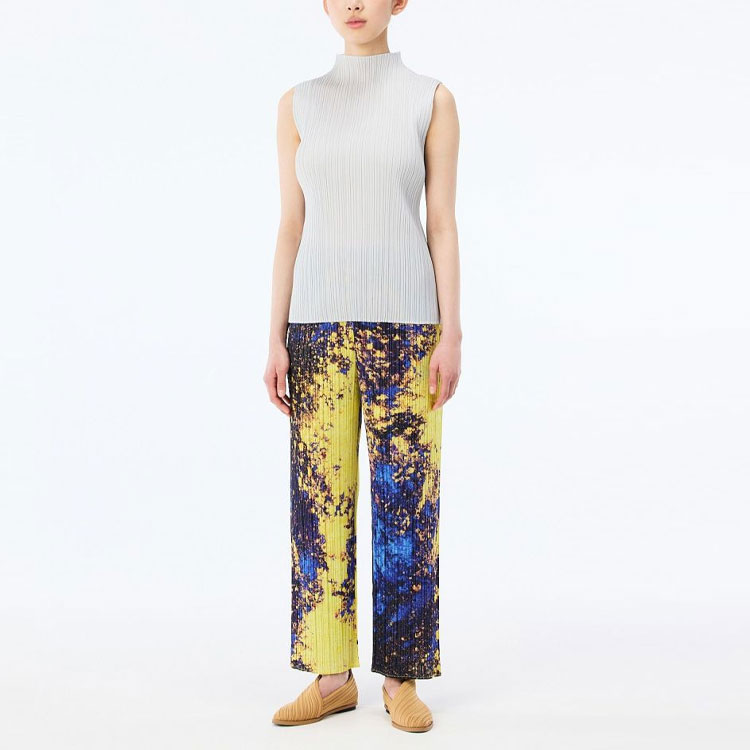 Lookbook (W) PLEATS PLEASE ISSEY MIYAKE FW22 彩繪彈性直筒褲 女士長褲 PP28JF685-97