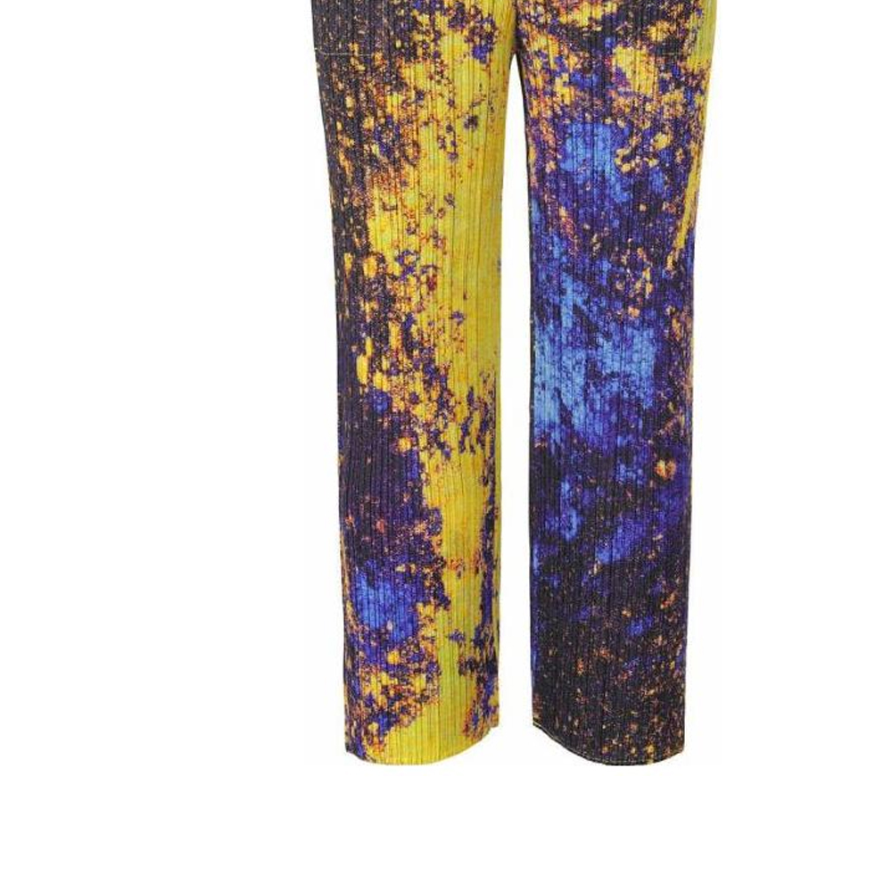 Sizing (W) PLEATS PLEASE ISSEY MIYAKE FW22 彩繪彈性直筒褲 女士長褲 PP28JF685-97