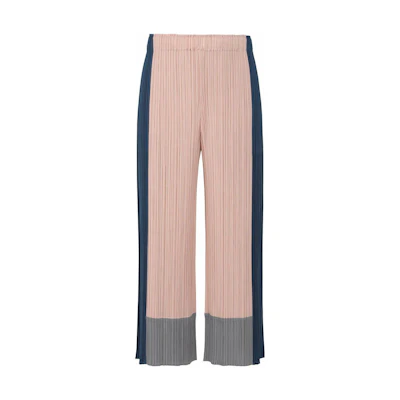 (Women) PLEATS PLEASE ISSEY MIYAKE FW22 Pink Colorblock Knit Flared Joggers Women PP23JF533-26