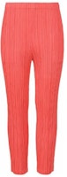 (Women) PLEATS PLEASE ISSEY MIYAKE FW22 Pink Solid Pleated Slim Fit Pants PP23JF381-23 (Women) PLEATS PLEASE ISSEY MIYAKE FW22 Pink Solid Pleated Slim Fit Pants PP23JF381-23