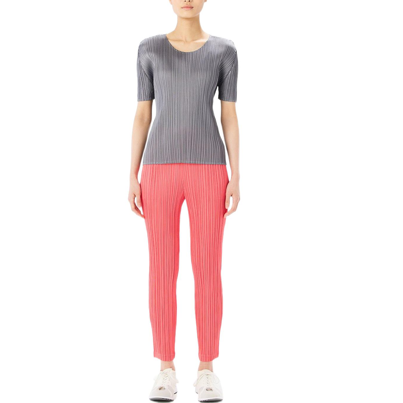 Lookbook (W) PLEATS PLEASE ISSEY MIYAKE FW22 Seluar Slim Fit Lipatan Pink Solid PP23JF381-23