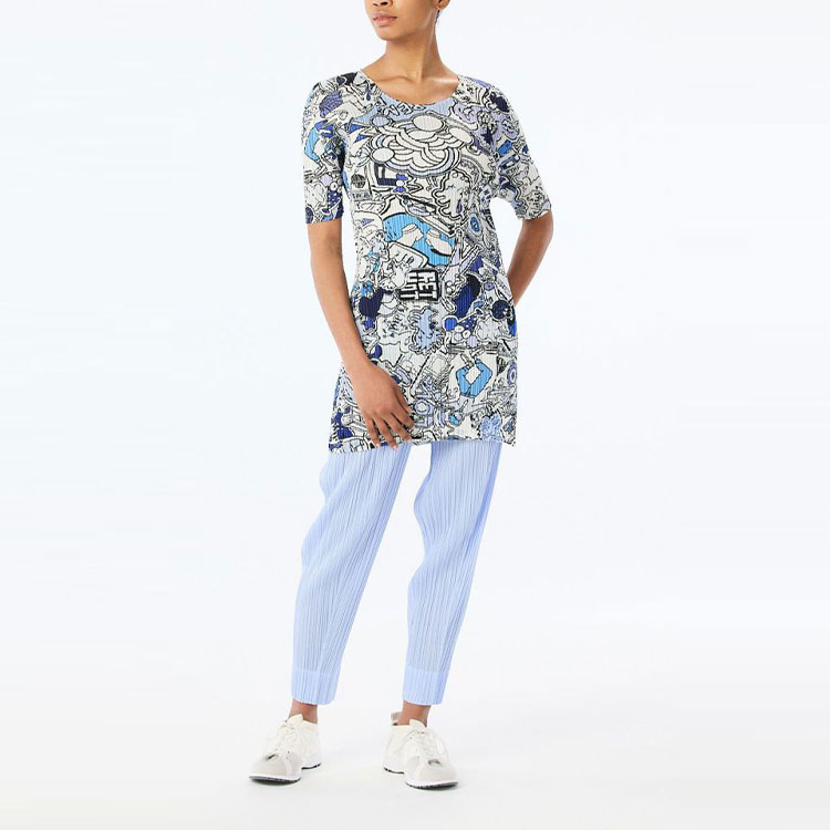 Shop (W) PLEATS PLEASE ISSEY MIYAKE FW22 百褶圖案印花女裝T恤 多色款 PP23JT671-72