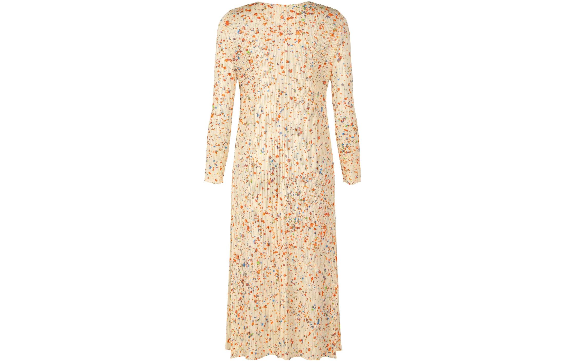 Lookbook (W) PLEATS PLEASE ISSEY MIYAKE FW22印花百褶長袖中長洋裝 黃色 女裝 PP28JH725-02