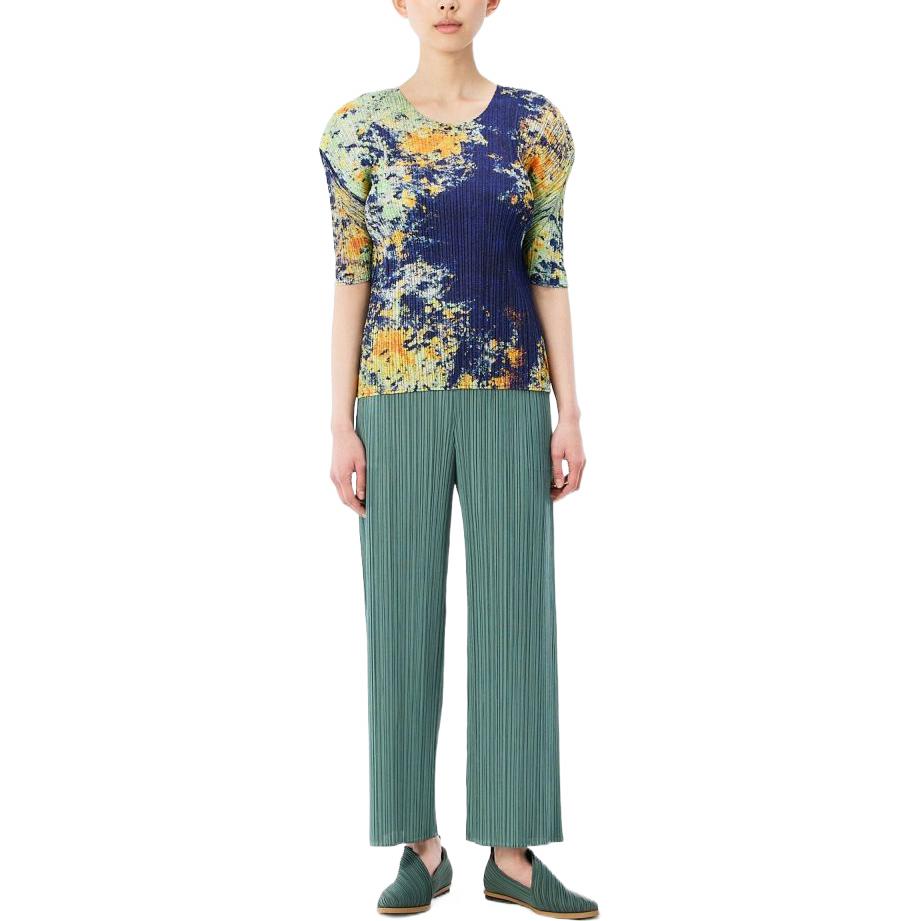 Lookbook (W) PLEATS PLEASE ISSEY MIYAKE FW22 紫色防曬褶皺墨染風襯衫。 PP23JK684-96