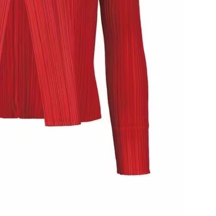 Details for (W) PLEATS PLEASE 三宅一生 FW23 紅色V領長袖休閒襯衫 PP38JO805-24