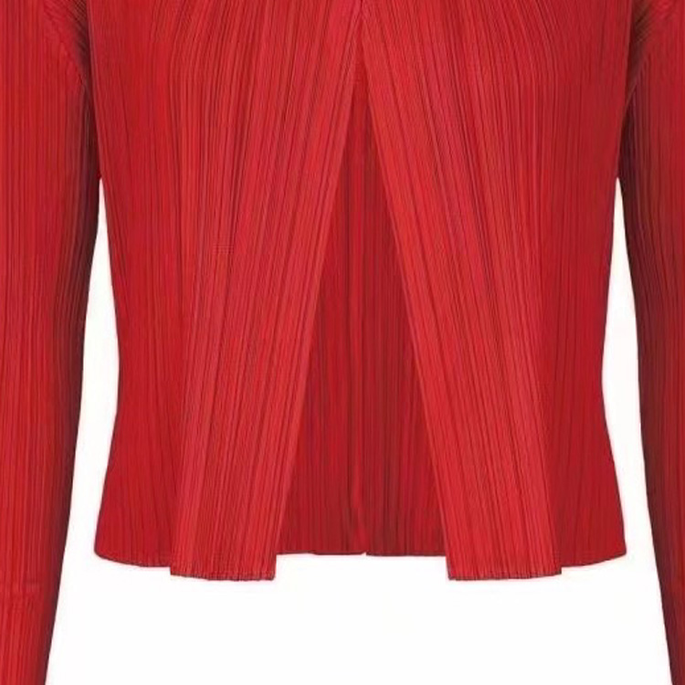 Sizing (W) PLEATS PLEASE 三宅一生 FW23 紅色V領長袖休閒襯衫 PP38JO805-24