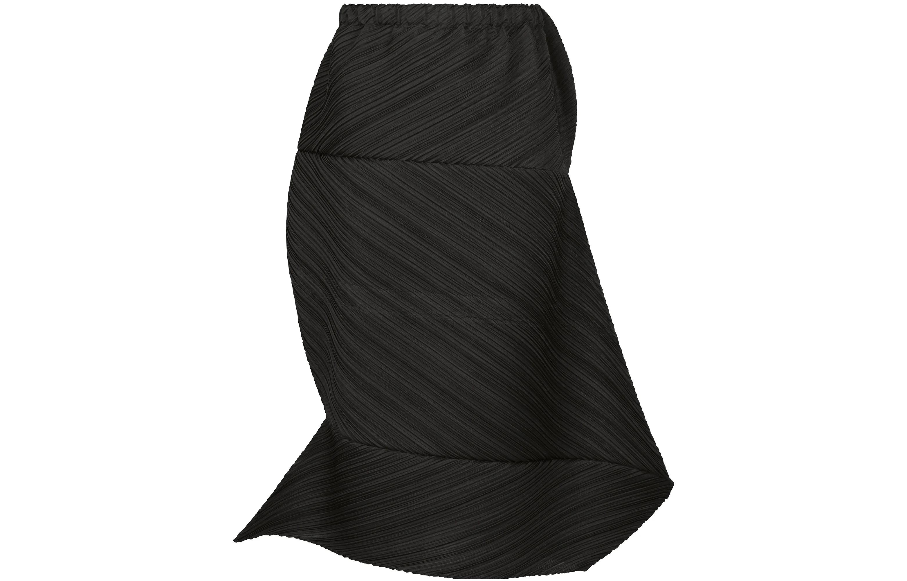 (Women) PLEATS PLEASE ISSEY MIYAKE FW23 Solid Irregular Casual Long Skirt Women Black PP38JG482-15