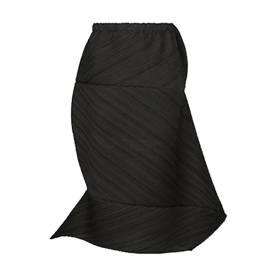 (Women) PLEATS PLEASE ISSEY MIYAKE FW23 Solid Irregular Casual Long Skirt Women Black PP38JG482-15