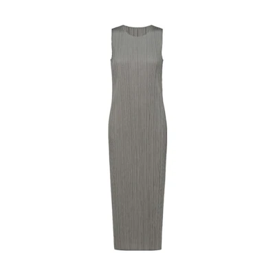 (Women) PLEATS PLEASE Issey Miyake Grey Sleeveless Pleated Dress Women. PP55JH114-12