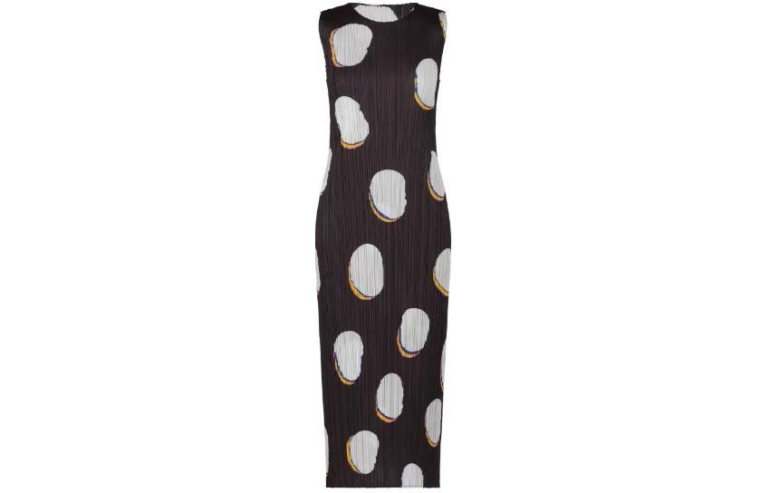 (Women) PLEATS PLEASE ISSEY MIYAKE Lucky Bean Print Sleeveless Dress Women Black PP41JH676-01