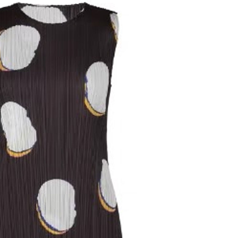Sizing (W) PLEATS PLEASE ISSEY MIYAKE 幸運豆印花無袖洋裝 女 黑色 PP41JH676-01