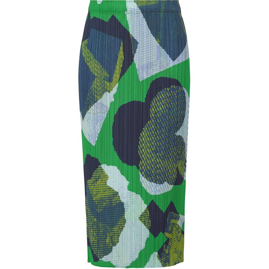 (Women) PLEATS PLEASE ISSEY MIYAKE Meteorite Print Elastic Midi Skirt Women Green PP43JG685-62