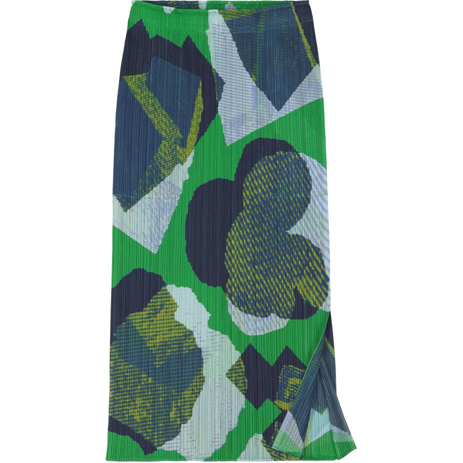Shop (W) PLEATS PLEASE ISSEY MIYAKE 流星印花綠色彈性中長裙 女裝 PP43JG685-62