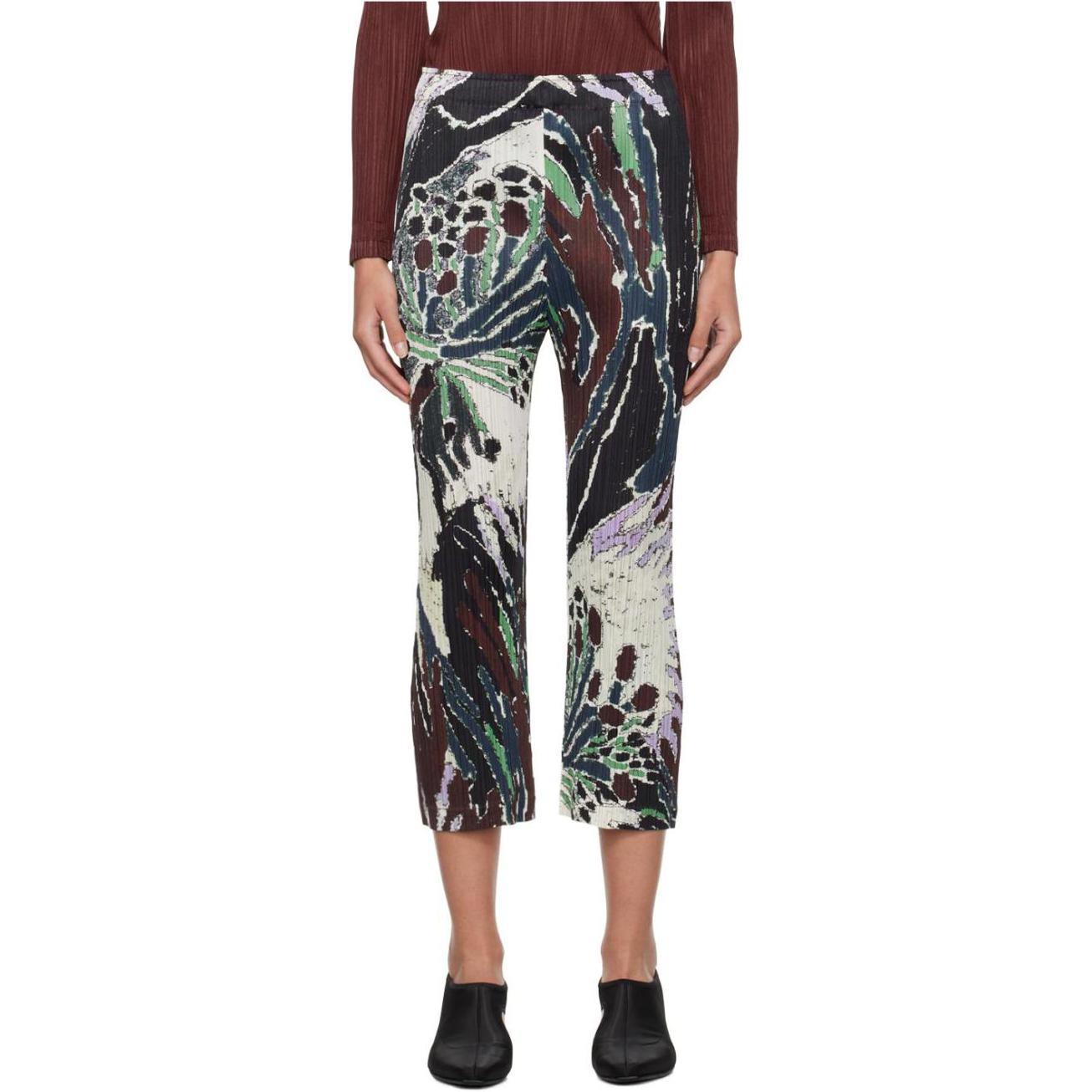 Shop (W) PLEATS PLEASE Issey Miyake 女款高腰百褶九分褲 多色圖案 PP38JF703-15