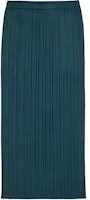 (Women) PLEATS PLEASE ISSEY MIYAKE Solid Mid-Waist Midi Skirt Green Casual Wear PP36JG808-69 (Women) PLEATS PLEASE ISSEY MIYAKE Solid Mid-Waist Midi Skirt Green Casual Wear PP36JG808-69