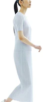 Shop (W) PLEATS PLEASE ISSEY MIYAKE 純白短袖壓褶圓領上衣 女款 SS22 PP55JK103-10