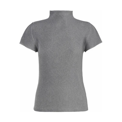 (Women) PLEATS PLEASE ISSEY MIYAKE SS22 Grey Pleated Short-Sleeve T-Shirt. PP55FK106-16