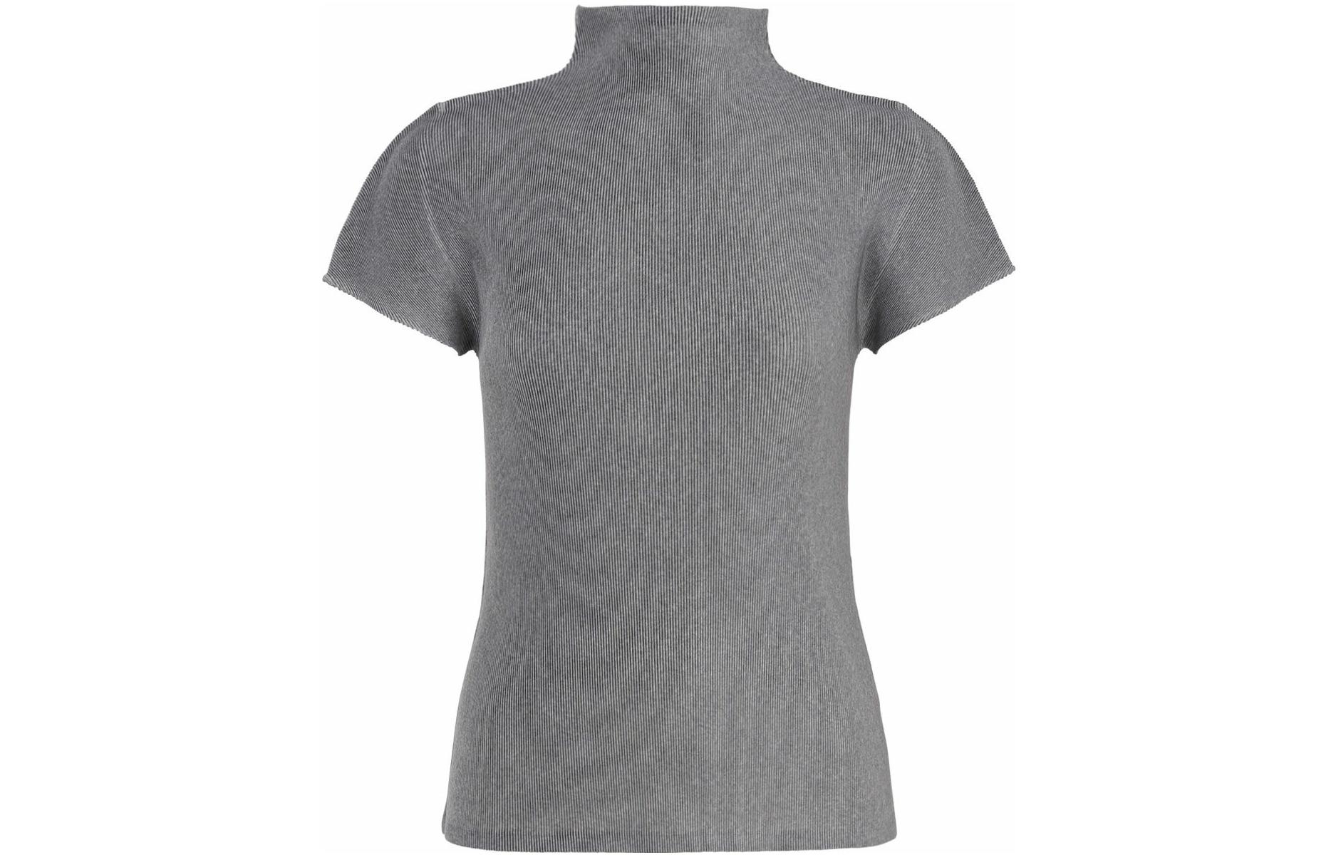 Order (W) PLEATS PLEASE ISSEY MIYAKE SS22 灰色短袖百褶T恤。 PP55FK106-16