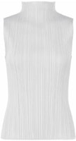 (Women) PLEATS PLEASE ISSEY MIYAKE SS22 Light Gray Pleated Tank Top Vest. PP55JK102-10 (Women) PLEATS PLEASE ISSEY MIYAKE SS22 Light Gray Pleated Tank Top Vest. PP55JK102-10