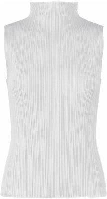 (W) PLEATS PLEASE ISSEY MIYAKE SS22 淺灰色百褶背心上衣。 PP55JK102-10 Order (W) PLEATS PLEASE ISSEY MIYAKE SS22 淺灰色百褶背心上衣。 PP55JK102-10
