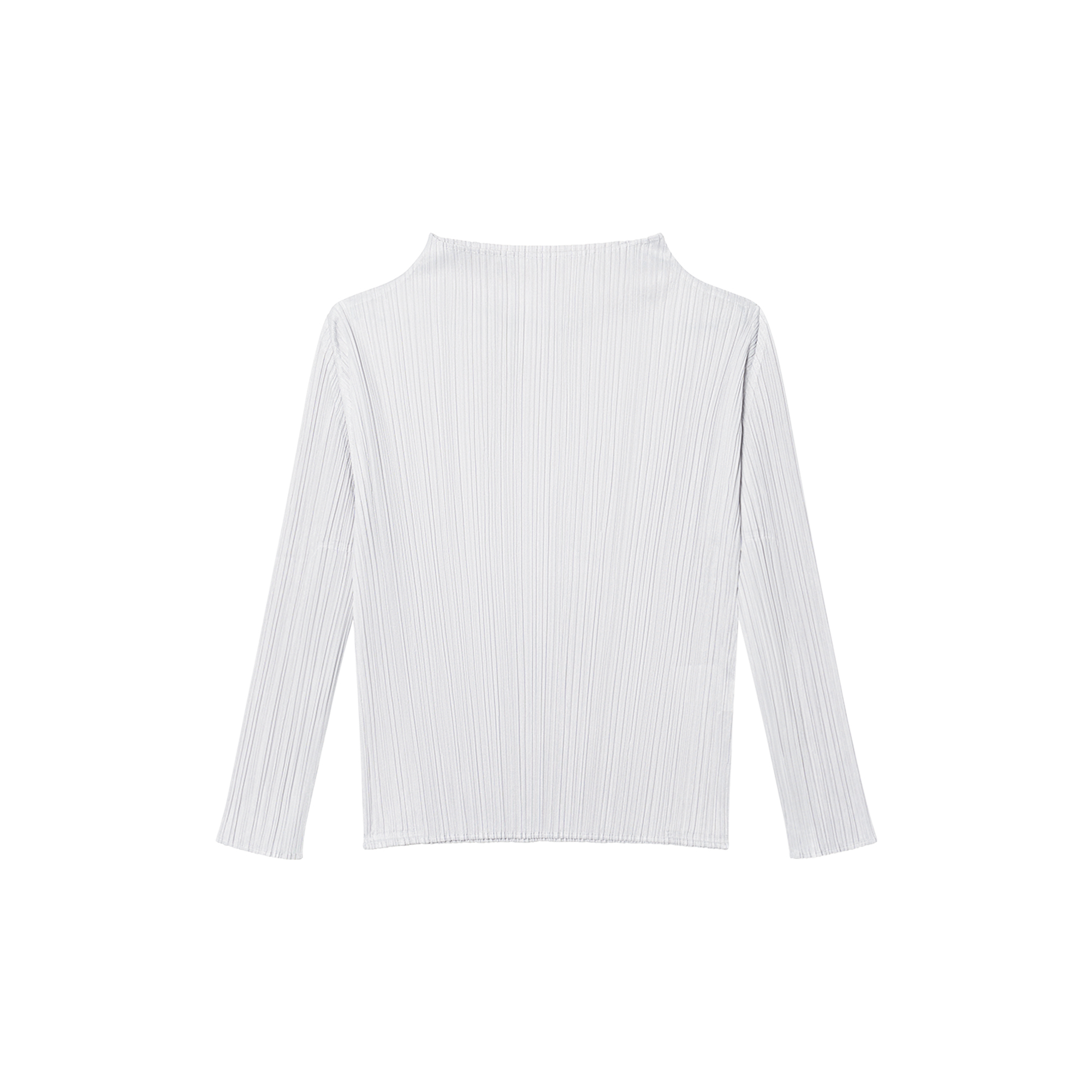 (Women) PLEATS PLEASE ISSEY MIYAKE SS22  Light Grey Pleated Pullover Sunproof Shirt PP55JK104-10