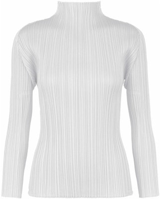 (W) PLEATS PLEASE ISSEY MIYAKE SS22 Baju Pullover Kelabu Muda Berlipat Sunproof PP55JK104-10 Order (W) PLEATS PLEASE ISSEY MIYAKE SS22 Baju Pullover Kelabu Muda Berlipat Sunproof PP55JK104-10