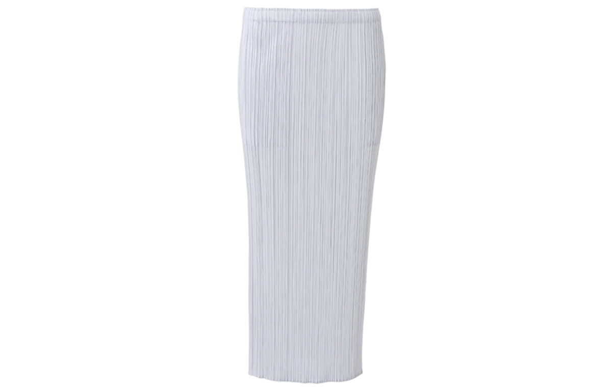 Order (W) PLEATS PLEASE ISSEY MIYAKE SS22 中長款彈性腰圍裙 淺灰色 PP55JG112-10