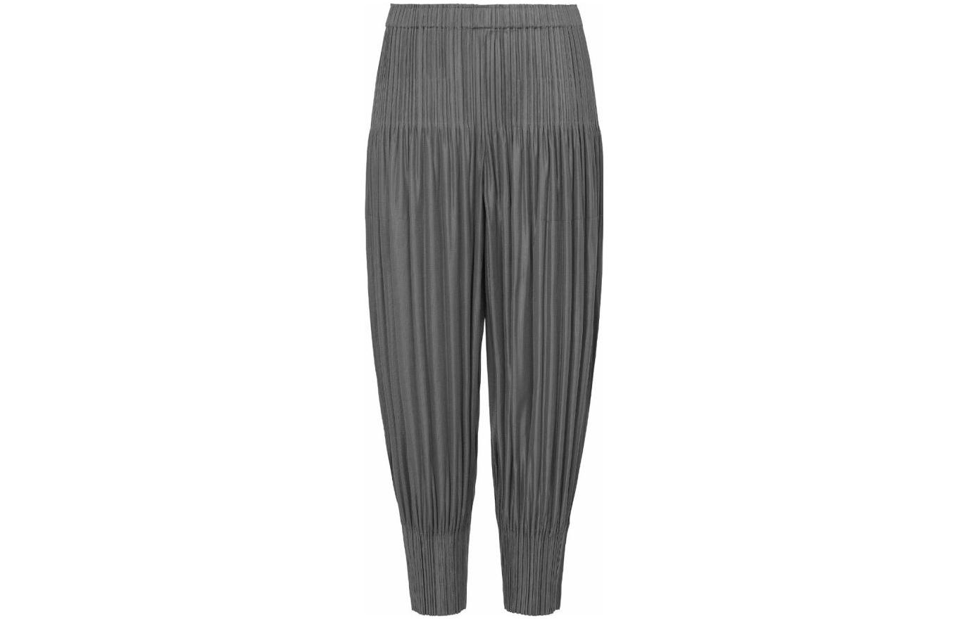 (Women) PLEATS PLEASE ISSEY MIYAKE SS22 Grey Pleated Elastic Waist Jogger Pants Women PP55JF402-12
