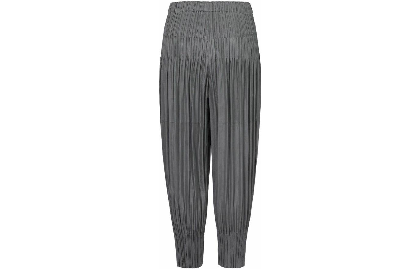 Lookbook (W) PLEATS PLEASE ISSEY MIYAKE SS22 灰色百褶彈性腰運動長褲 女款 PP55JF402-12