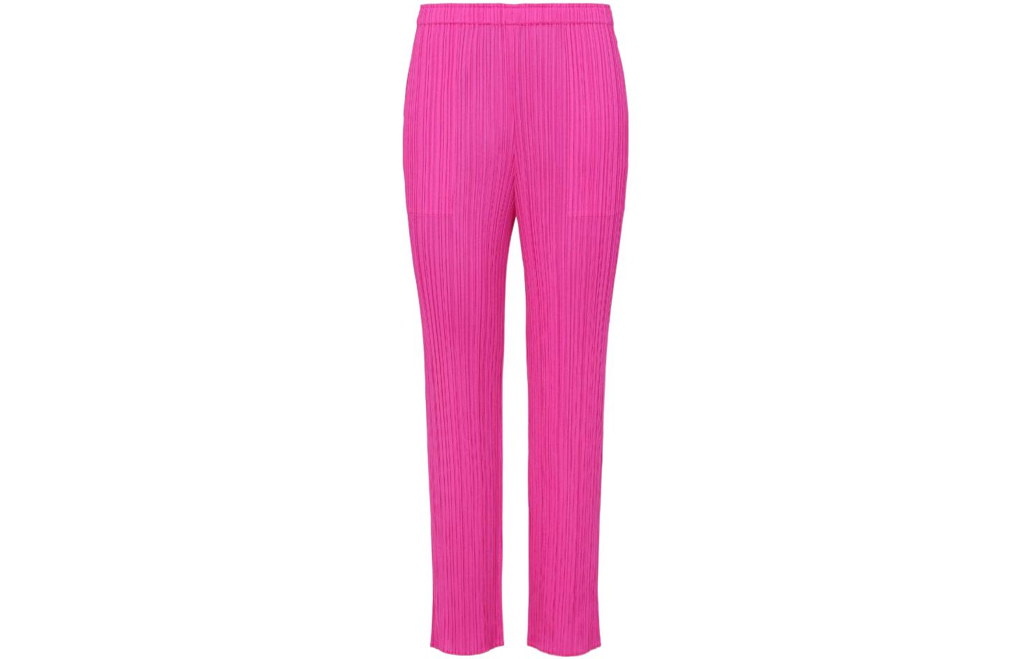 (Women) PLEATS PLEASE ISSEY MIYAKE SS22 Pink Pleated Straight-Leg Pants Women. PP55JF907-22
