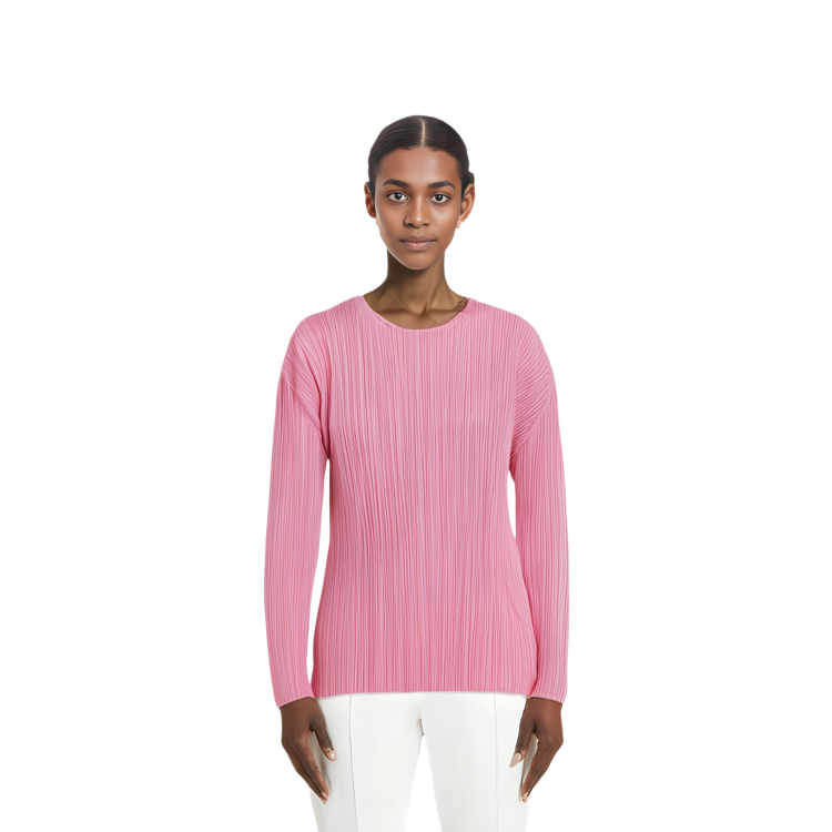 Shop (W) PLEATS PLEASE ISSEY MIYAKE SS22 粉色純色百褶寬鬆T恤 女裝 PP21JK131-22