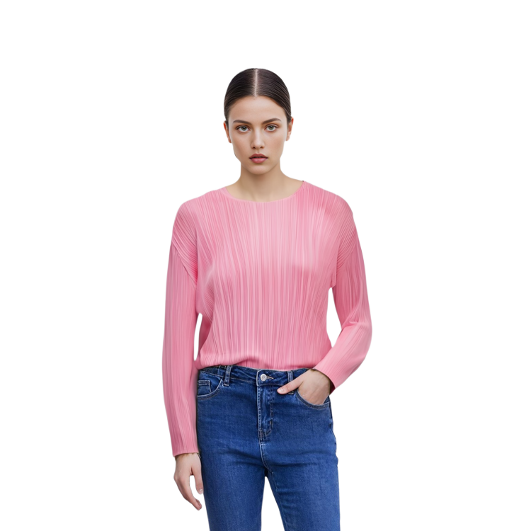 Purchase (W) PLEATS PLEASE ISSEY MIYAKE SS22 粉色純色百褶寬鬆T恤 女裝 PP21JK131-22