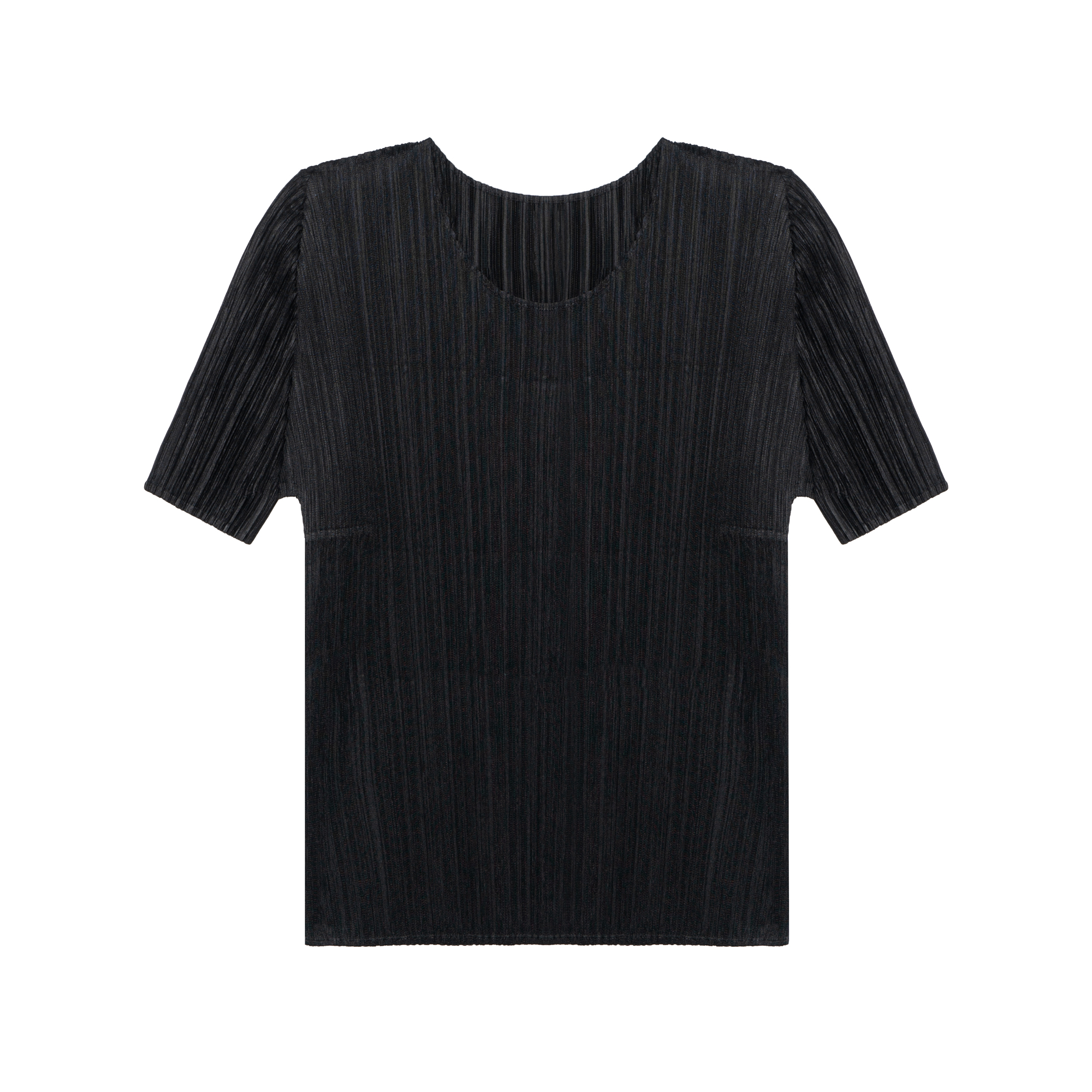 (Women) PLEATS PLEASE ISSEY MIYAKE SS22 Solid Pleated Crewneck Women’s T-Shirt Black PP55JK103-15