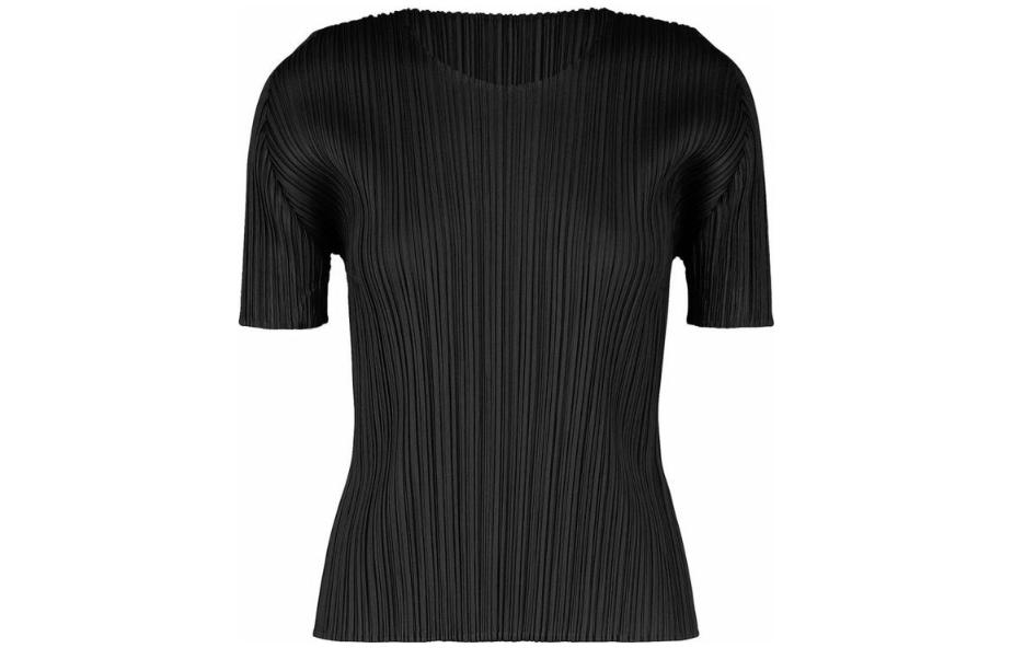 Order (W) PLEATS PLEASE ISSEY MIYAKE SS22 純色百褶圓領女T恤 黑色 PP55JK103-15