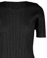 Sizing (W) PLEATS PLEASE ISSEY MIYAKE SS22 純色百褶圓領女T恤 黑色 PP55JK103-15