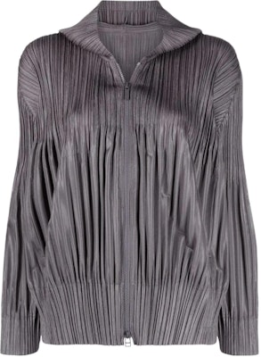(W) PLEATS PLEASE ISSEY MIYAKE SS23 灰色百摺連帽外套夹克 PP26JC401-12 Buy (W) PLEATS PLEASE ISSEY MIYAKE SS23 灰色百摺連帽外套夹克 PP26JC401-12