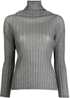 (Women) PLEATS PLEASE ISSEY MIYAKE SS23 Grey Mock Neck Sweater. PP36FK114-16 (Women) PLEATS PLEASE ISSEY MIYAKE SS23 Grey Mock Neck Sweater. PP36FK114-16