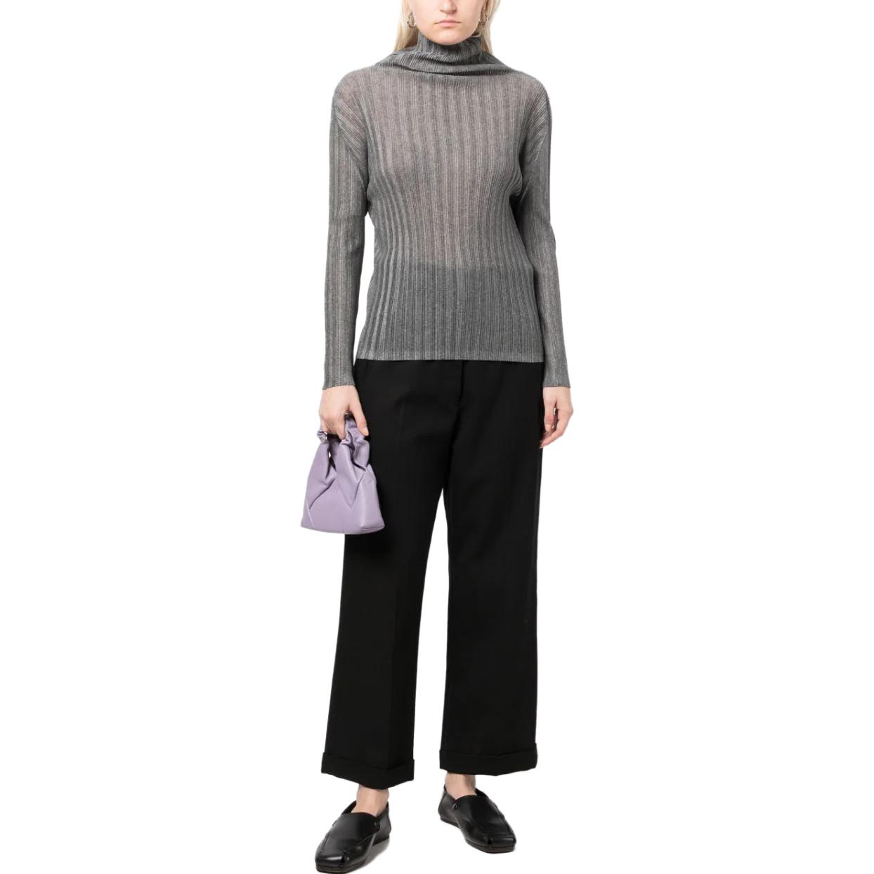 Lookbook (W) PLEATS PLEASE ISSEY MIYAKE SS23 灰色高領毛衣 PP36FK114-16