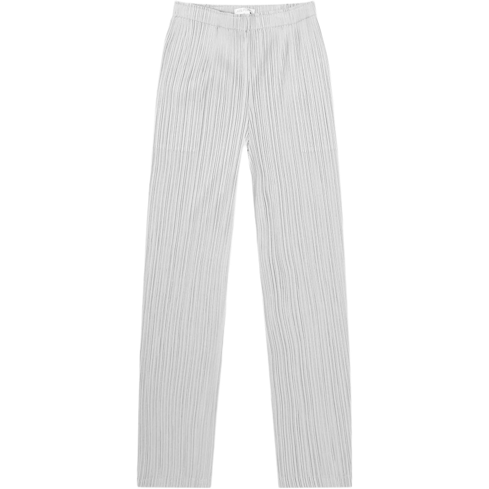 (Women) PLEATS PLEASE ISSEY MIYAKE SS23  Light Grey Ankle-Length Pleated Pants PP28JF111-10